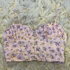 purple/floral zara top